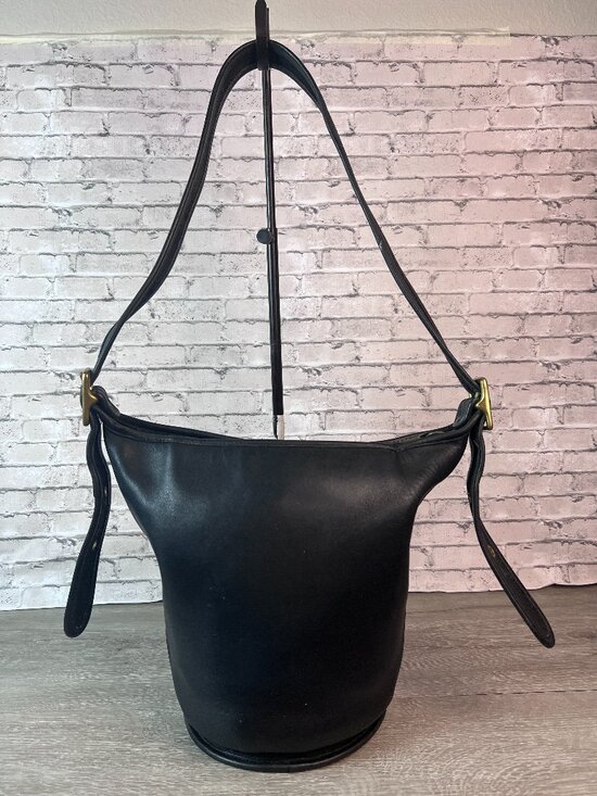 Coach Handbags - Authentic Coach 9953 Helen Legacy Black Leather Duffle Bucket Shoulder Bag